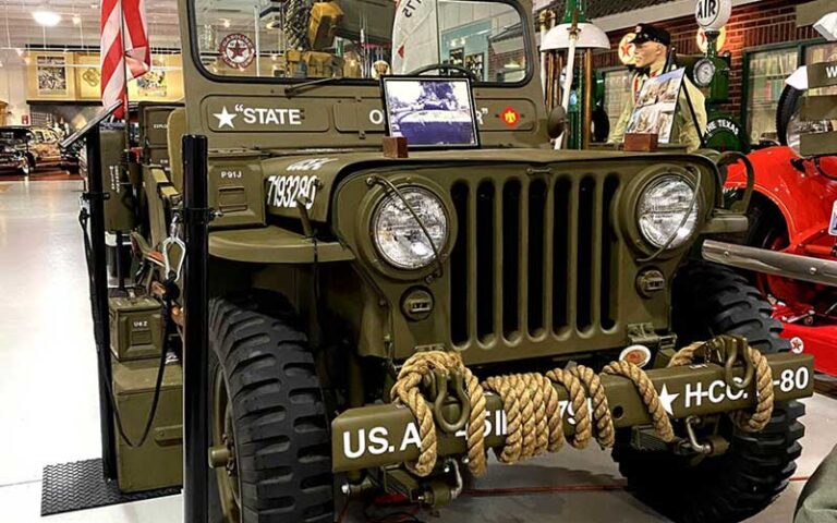 army military jeep with props at dauer classic car museum ft lauderdale