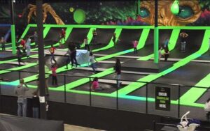 dodgeball trampoline court at flight adventure park jacksonville