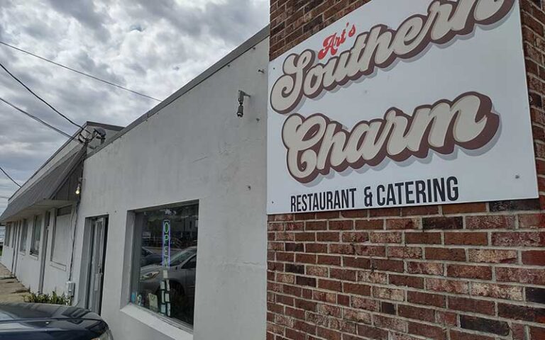 exterior of restaurant with sign at southern charm jacksonville