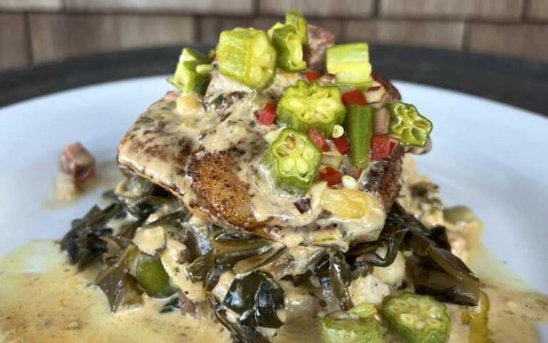 fish entree with okra at julington creek fish camp jacksonville