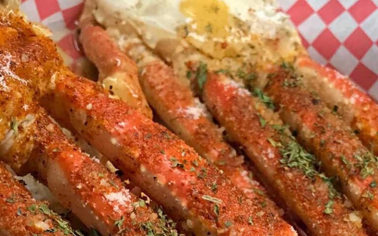 fried crab legs with herbs in tray at j l trents seafood grill jacksonville