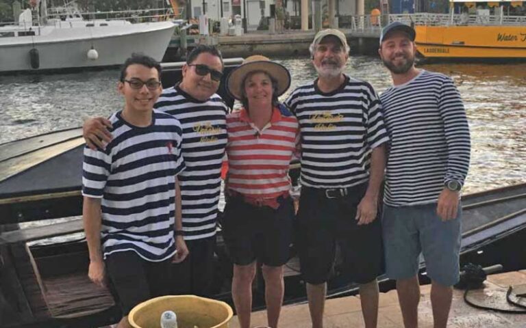 group of gondola pilots crew at las olas gondola fort lauderdale