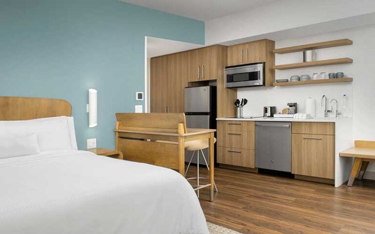 king size room with kitchenette at element jacksonville beach