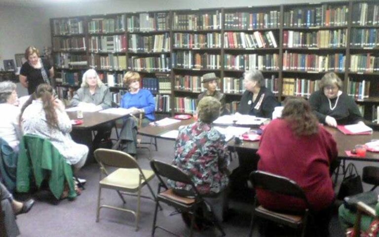 ladies at table in library area at museum of southern history jacksonville