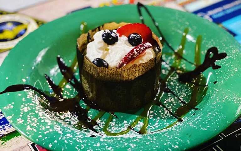 lava cake in green bowl at j l trents seafood grill jacksonville