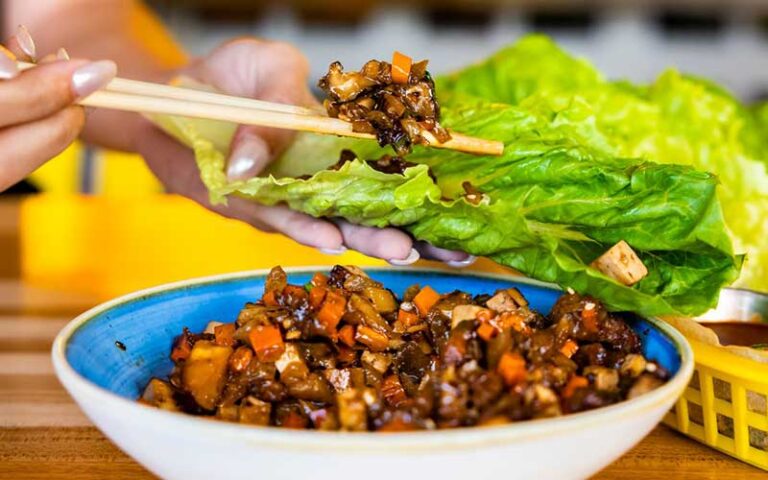 lettuce wrap bowl entree at hawkers asian street food jacksonville