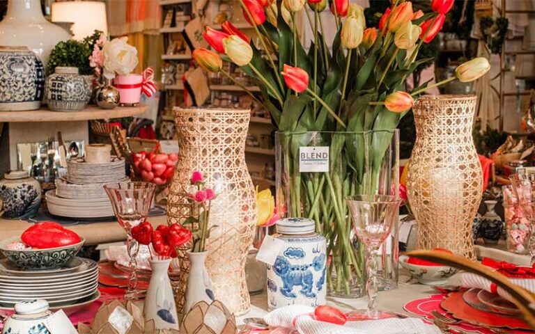 tabletop display of dishes and decor at shoppes of avondale jacksonville