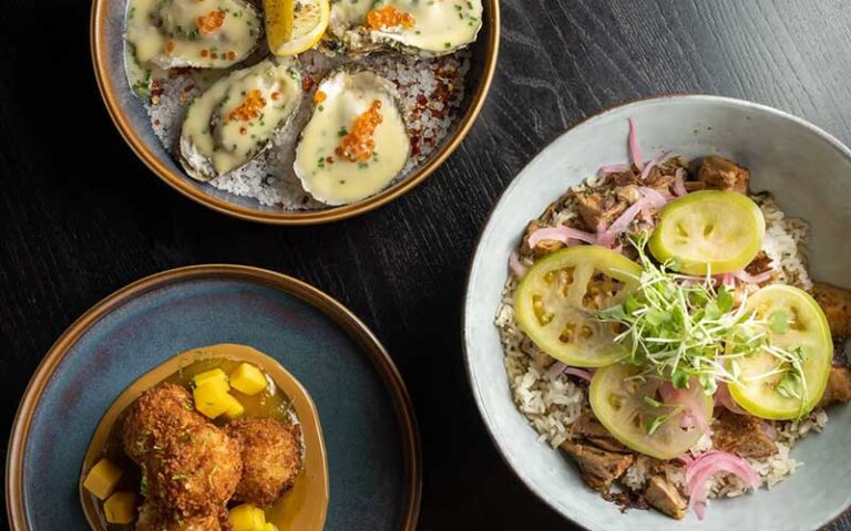 three entrees with oysters at black sheep jacksonville