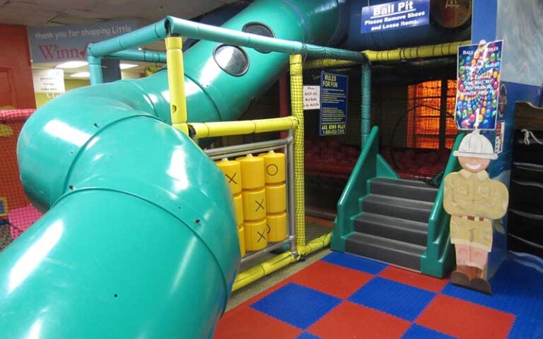 tube slide in room with playground climbing area at hands on childrens museum jacksonville