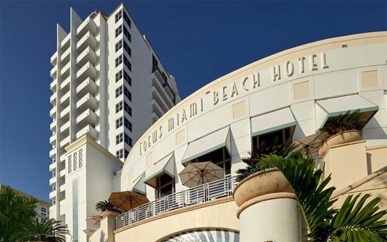 daytime exterior with sign at loews miami beach hotel