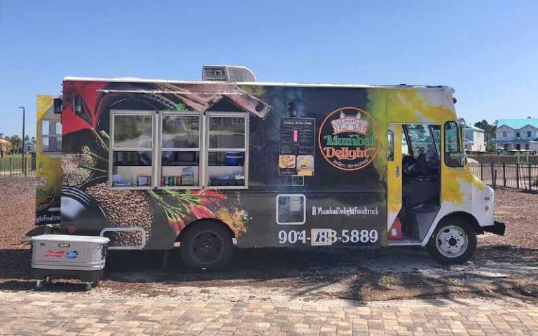 food truck with ice chest in park area at aardwolf brewing company jacksonville