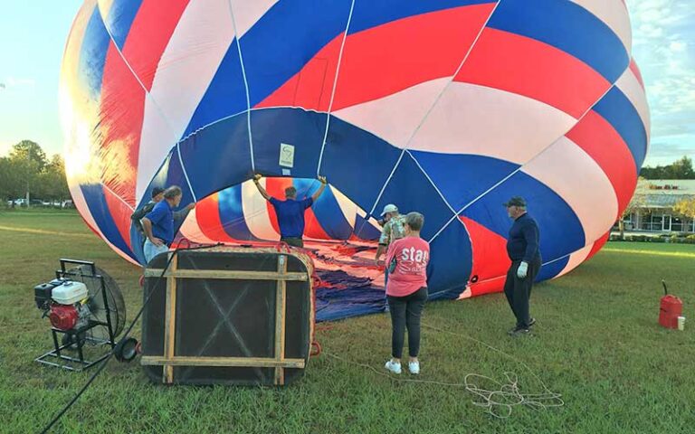 inflating balloon before flight at a hot air balloon ride jacksonville st augustine