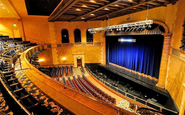 auditorium from side with stage and seats at sarasota opera house