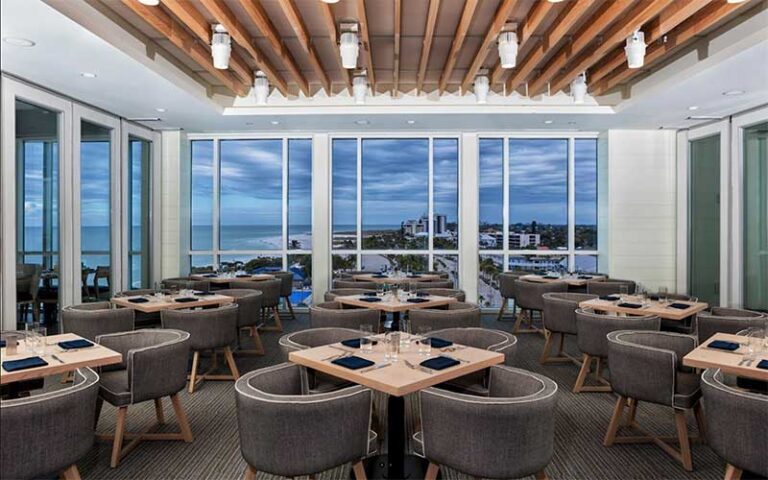 dining room with beach view at lido beach resort sarasota