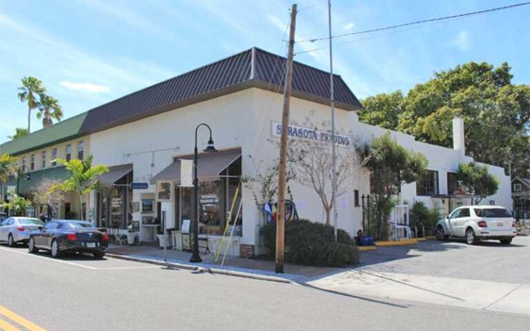 front and side exterior from street at sarasota trading company