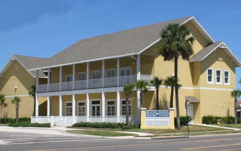 front exterior across street of yellow building at beaches museum jacksonville