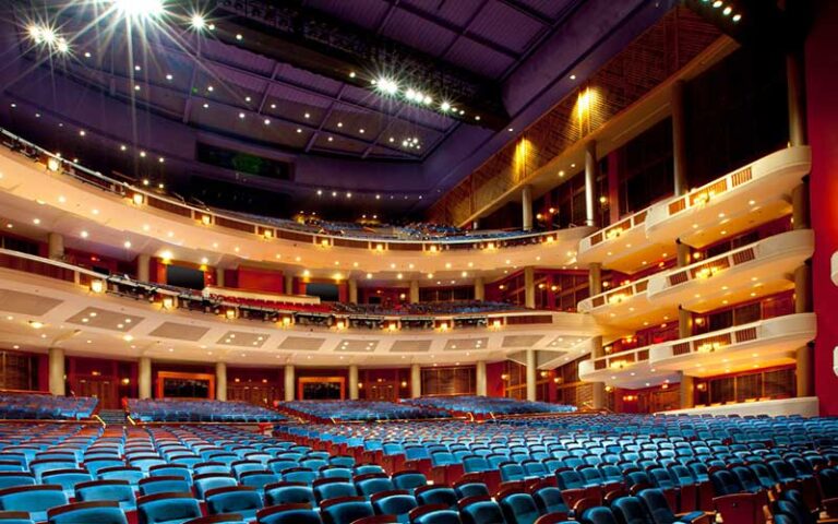 large theater audience area with multiple balconies at broward center for the performing arts ft lauderdale