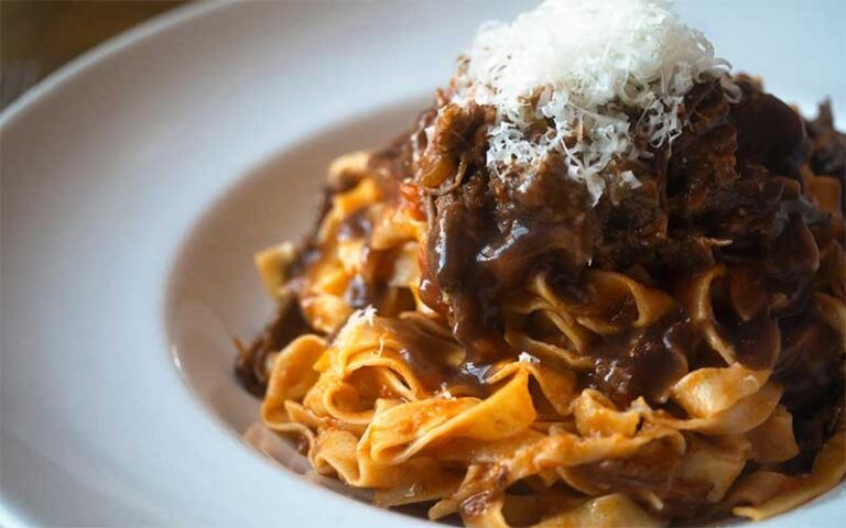 meat and pasta dish at bavaros pizza sarasota