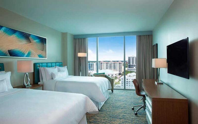 modern decor double bedroom with view at westin sarasota