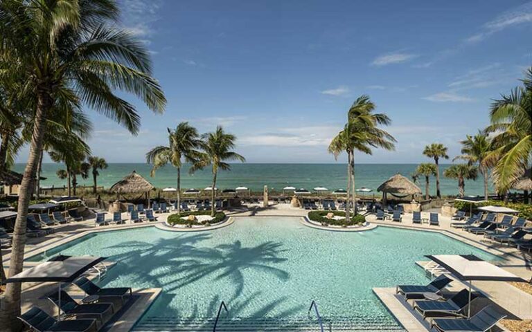 pool area with bay view at ritz carlton sarasota