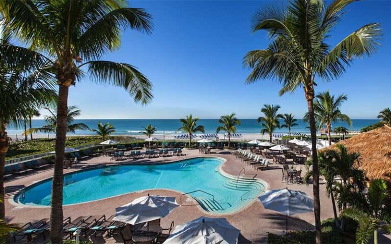 pool area with beach at lido beach resort sarasota