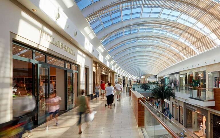 second floor mall hall with sunny atrium at mall at university town center sarasota