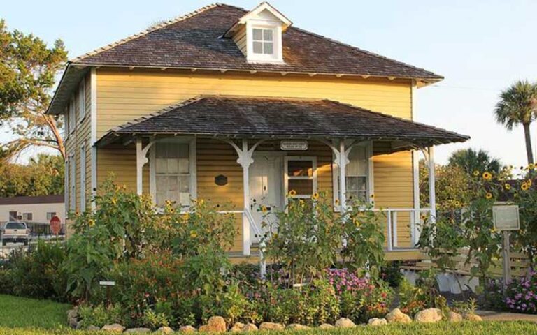 yellow house with garden at beaches museum jacksonville