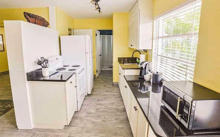 yellow interior kitchen at siesta key palms resort sarasota
