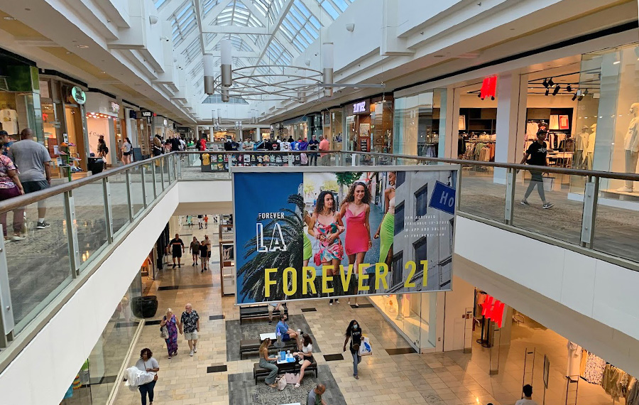 interior of two story mall with atrium the avenues jacksonville