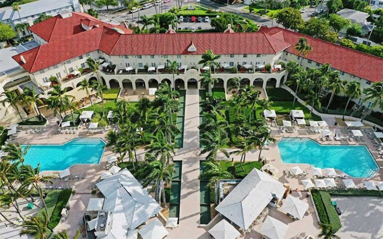 aerial view of hotel and pools at casa marina key west