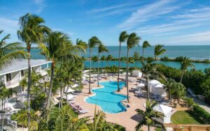 aerial view of resort ocean and pool at hawks cay resort fl keys