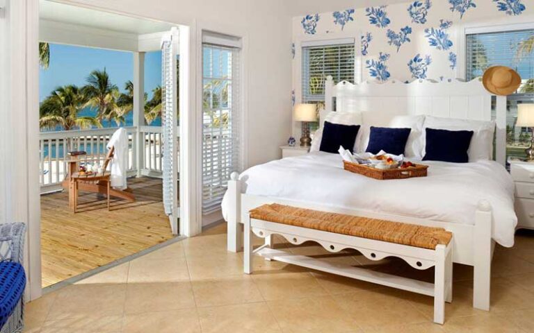 beach house master bedroom with view at tranquility bay beachfront resort marathon fl keys