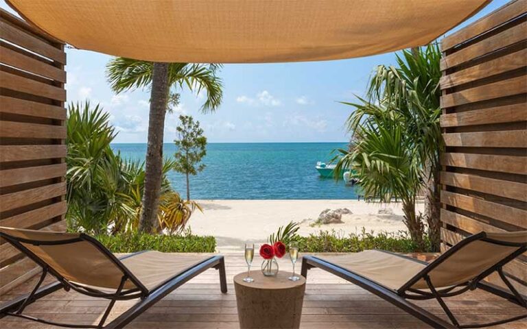cabana view of beach with chairs at amara cay resort islamorada fl keys