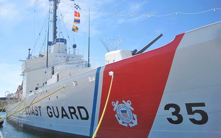 close up of ship at u s coast guard cutter ingham maritime museum key west