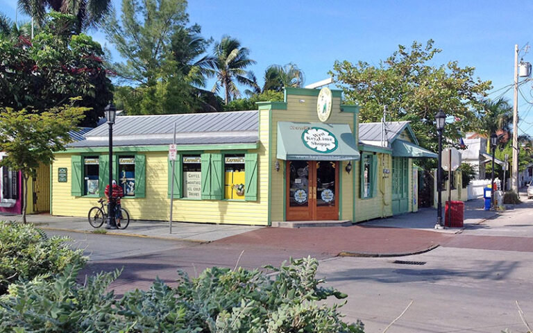 corner street exterior of shop at kermits key west lime shoppe