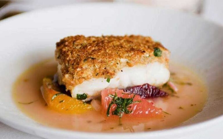 crusted fish entree at chef michaels islamorada fl keys