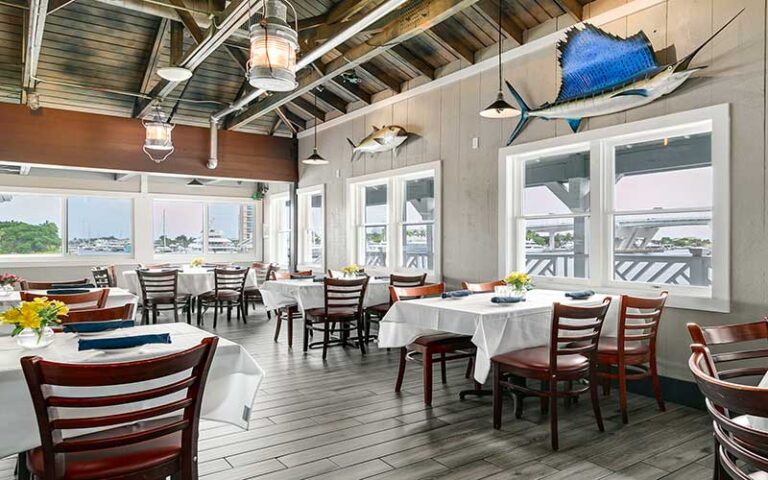 dining room interior with nautical theme at 15th street fisheries ft lauderdale