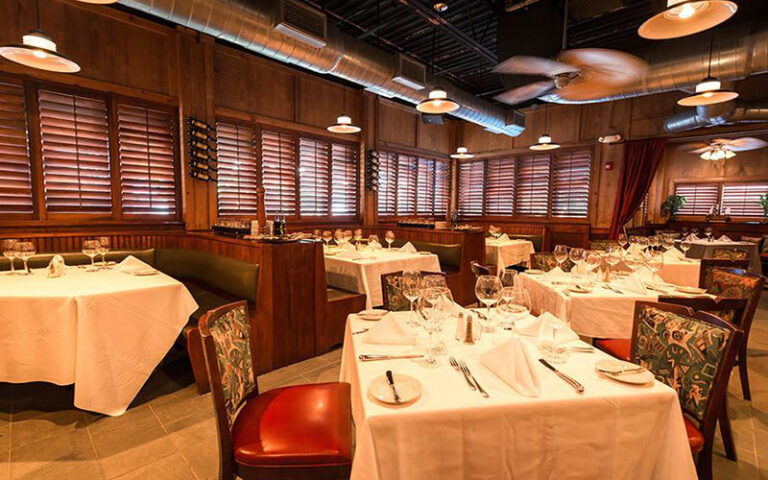 dining room with wood accents at prime steakhouse key west