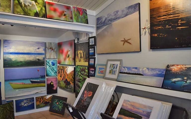 interior of art store at key west historic seaport