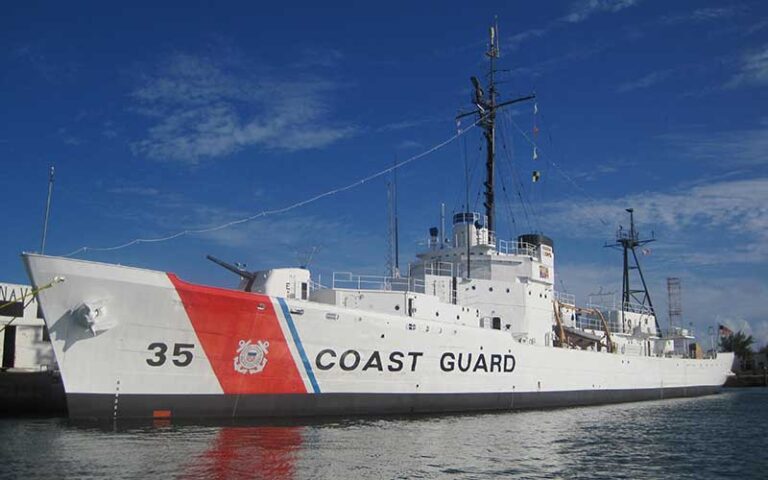 ship at dock at u s coast guard cutter ingham maritime museum key west