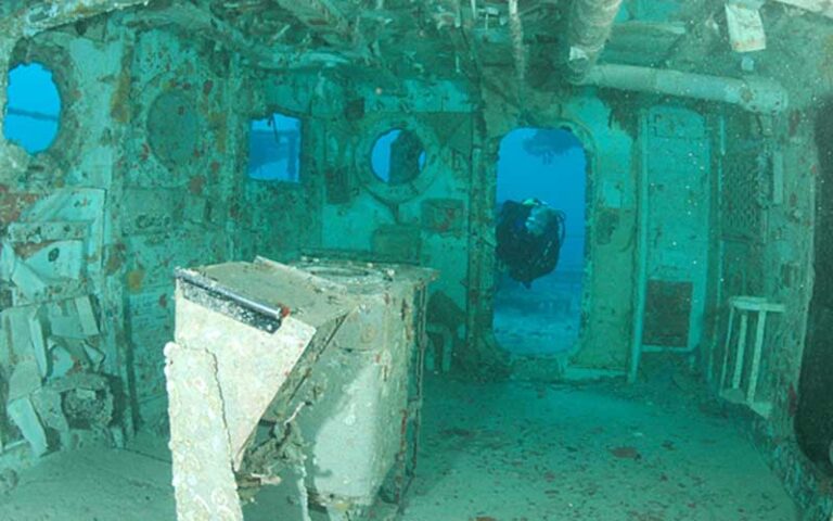 ship interior underwater at uss spiegel grove wreck key largo
