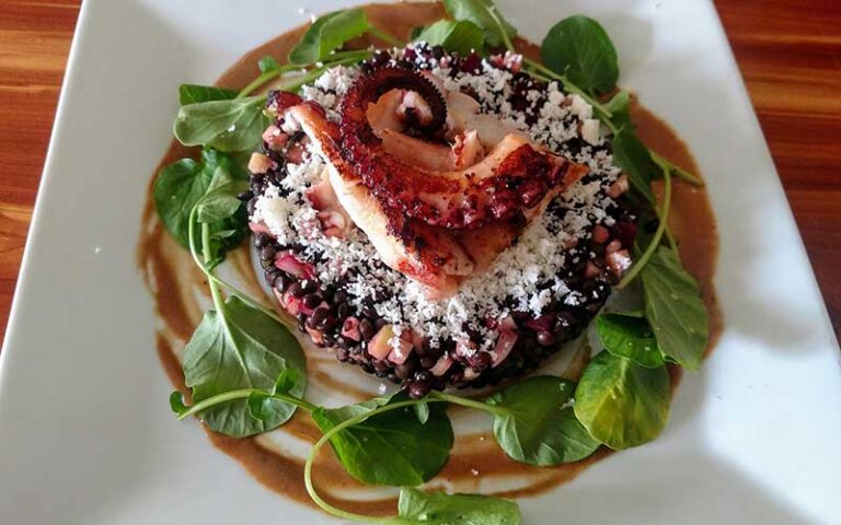 signature island cuisine with octopus at blue heaven key west