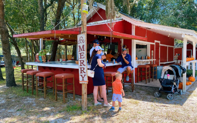 snack bar restaurant with stools and counter at santas farm eustis