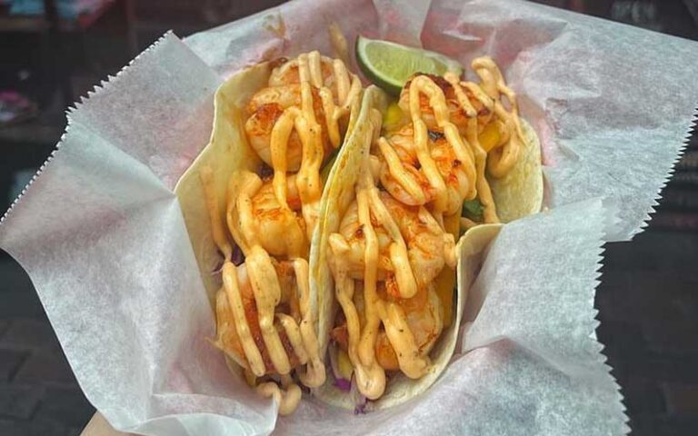 spicy shrimp tacos at garbos grill key west