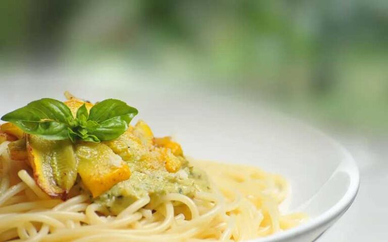 squash linguine pasta dish at chef michaels islamorada fl keys