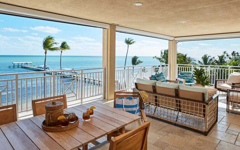 suite veranda view of dock and ocean at cheeca lodge spa islamorada