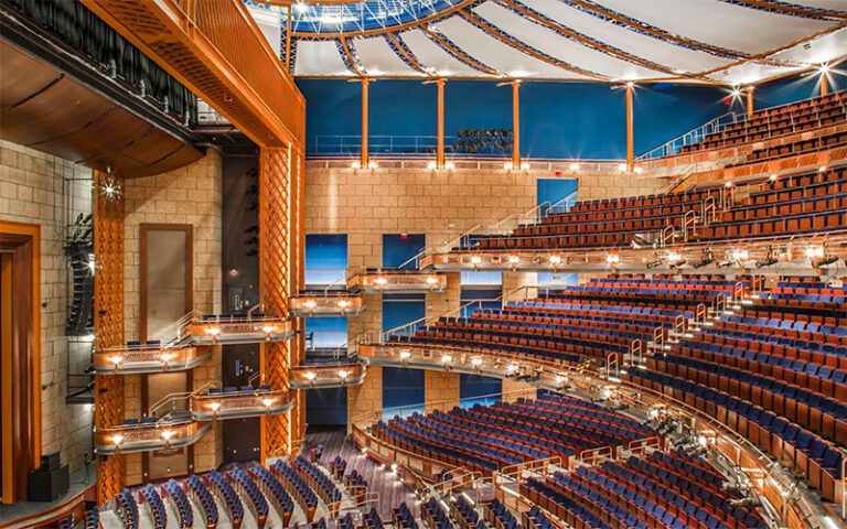 theater with tiered seating and opera boxes and stage at dr phillips center for the performing arts orlando