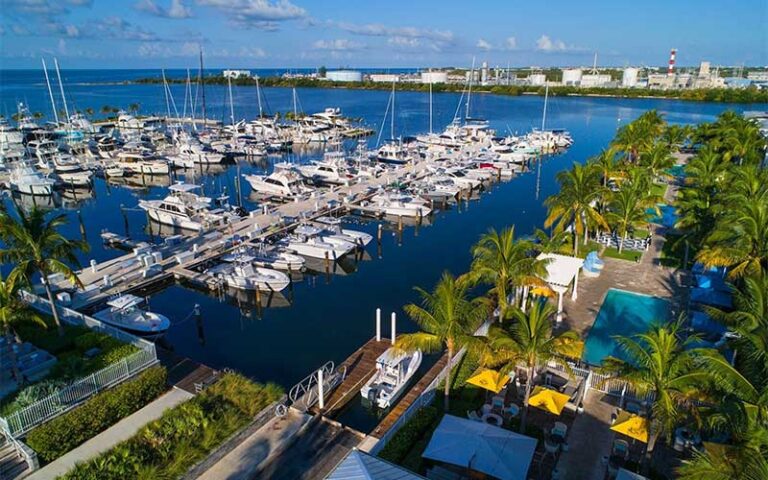 view of yachts in marina and inlet at oceans edge resort marina key west
