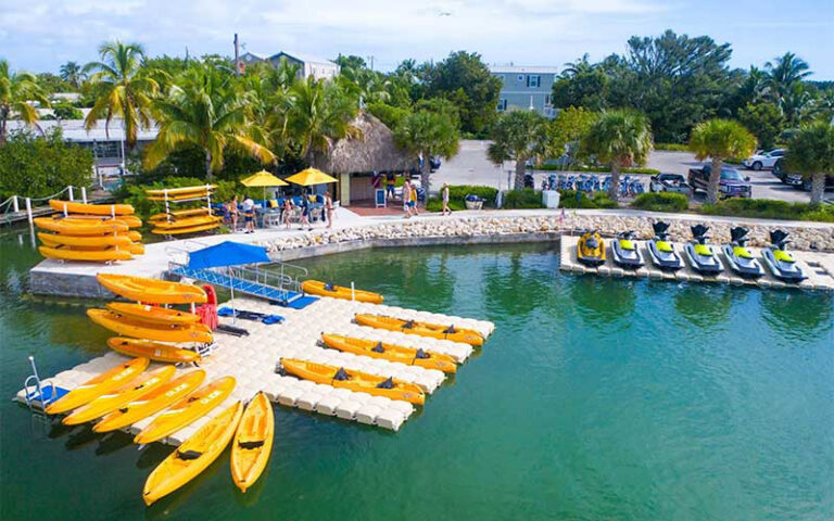 watersports area with kayaks paddleboards and jet skis at oceans edge resort marina key west