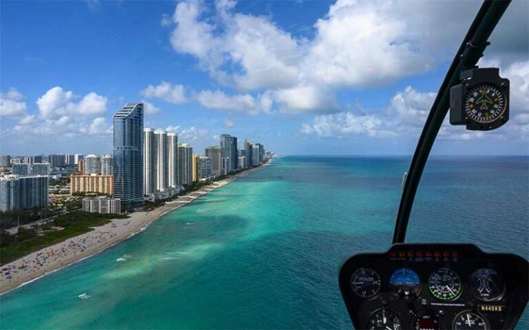 aerial of beach with high rises at keen fly fort lauderdale